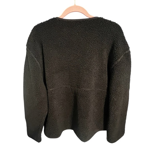 H&M Teddy Fleece Jacket Snap Front Oversized Large Fluffy Fuzzy Cozy Comfy - Picture 11 of 11